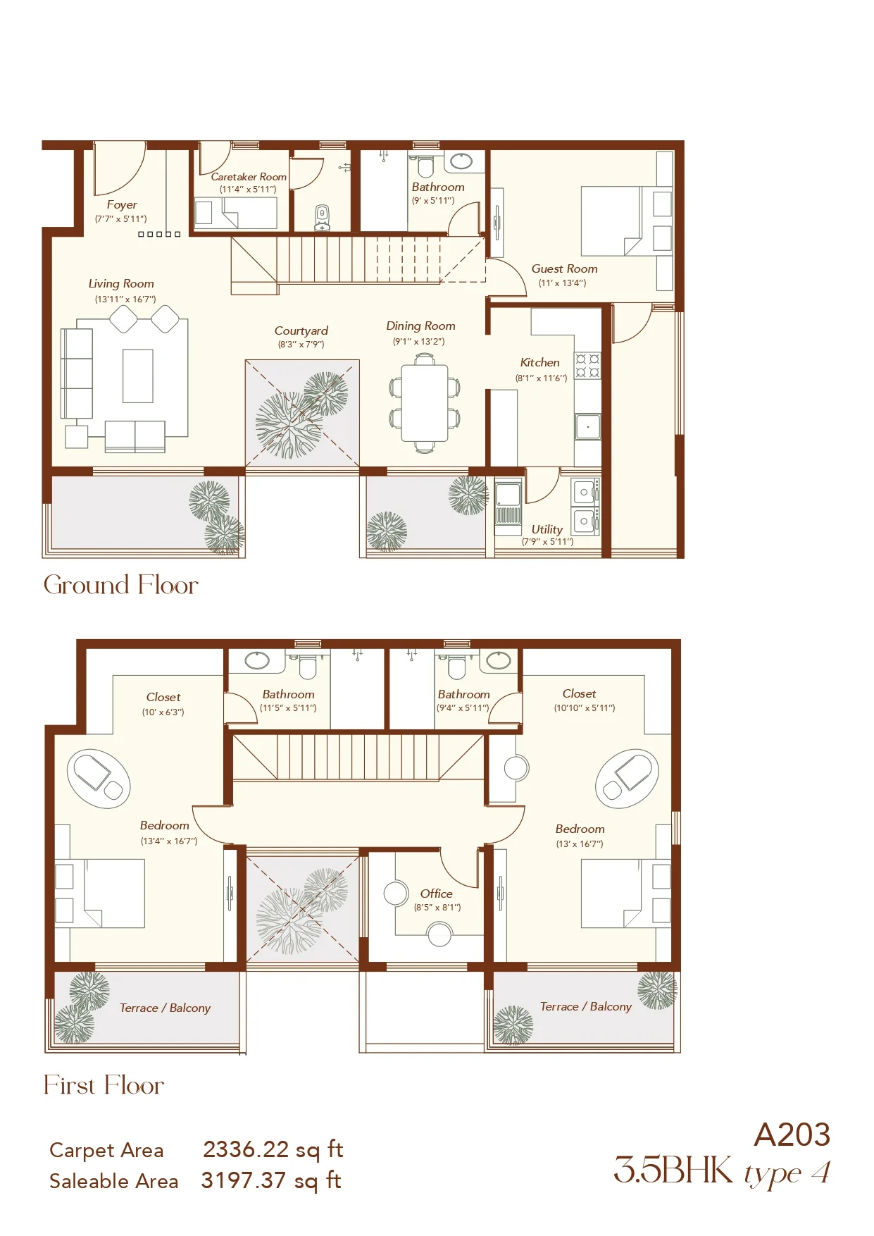 Echoes of Eden 3.5 BHK Duplex floor plan 10