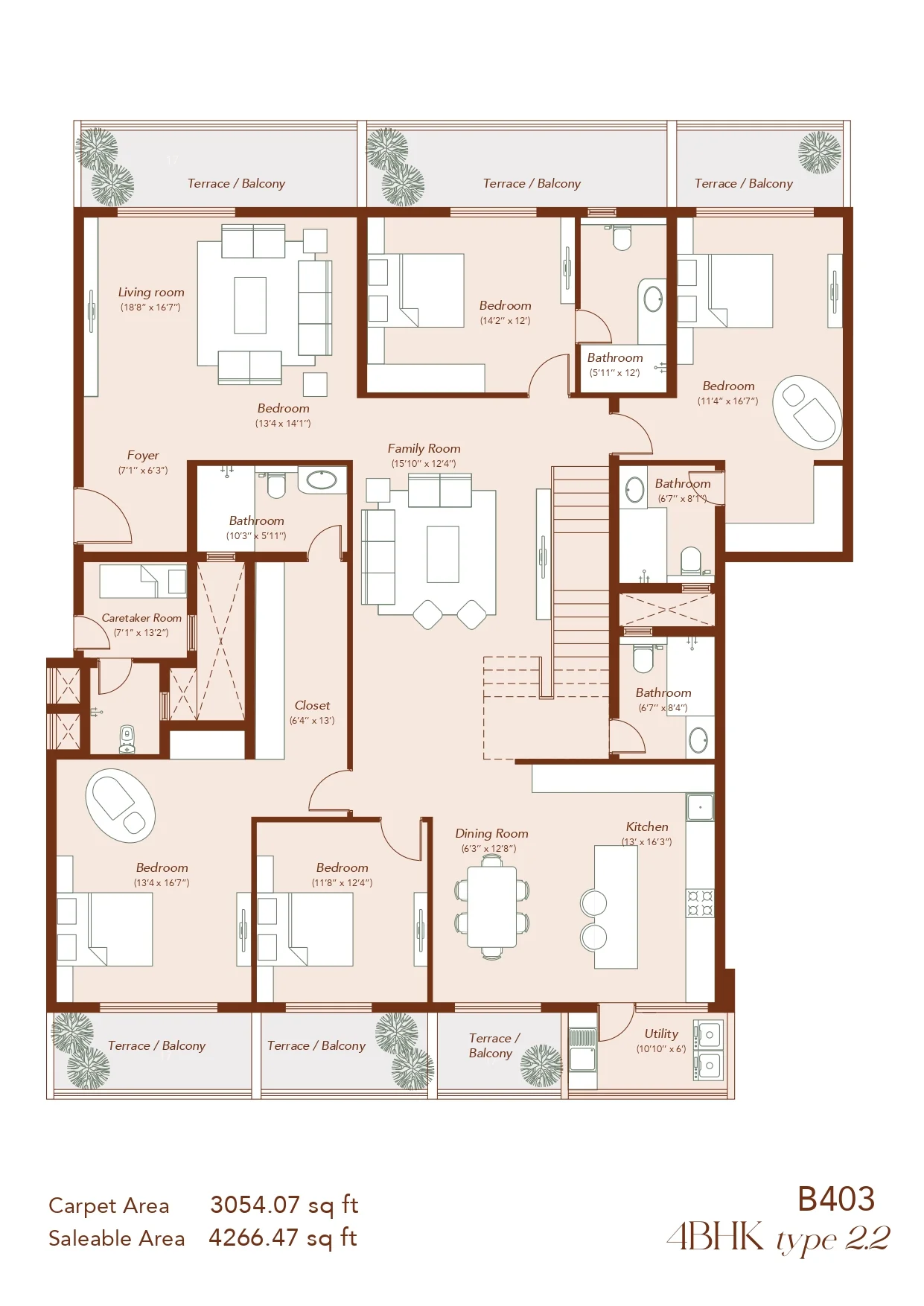Echoes of Eden 4 BHK Sky Villa floor plan 17