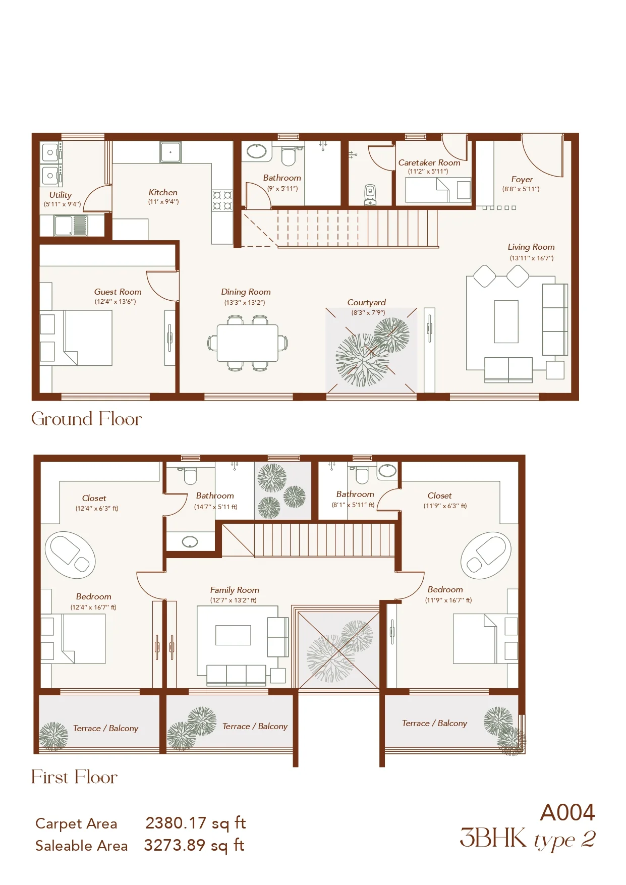 Echoes of Eden 3 BHK Duplex floor plan 3