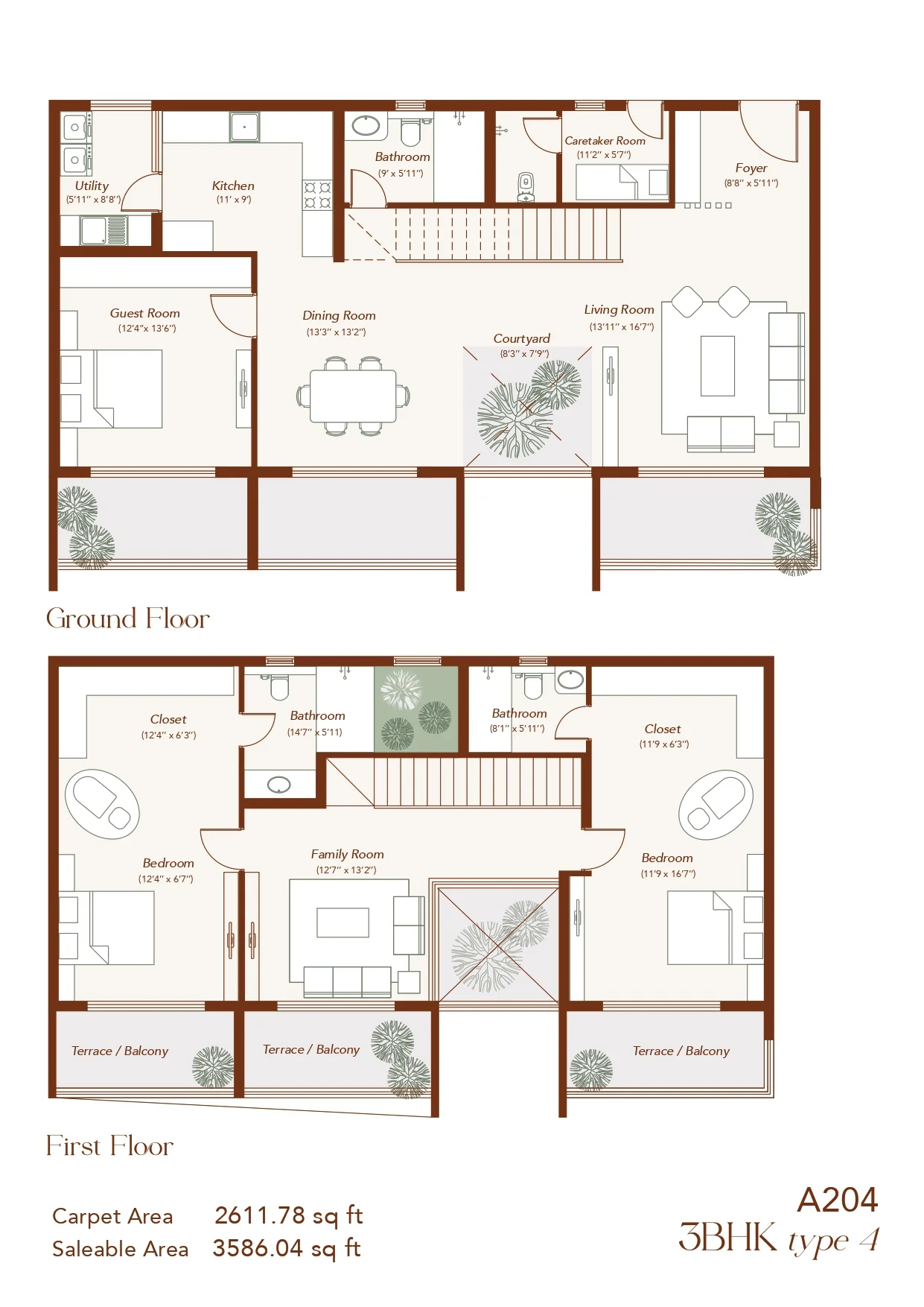 Echoes of Eden 3 BHK Duplex floor plan 5
