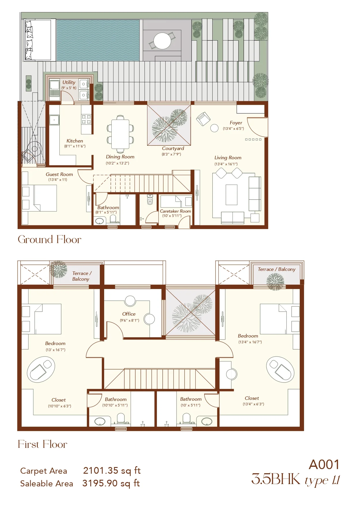 Echoes of Eden 3.5 BHK Duplex floor plan 6