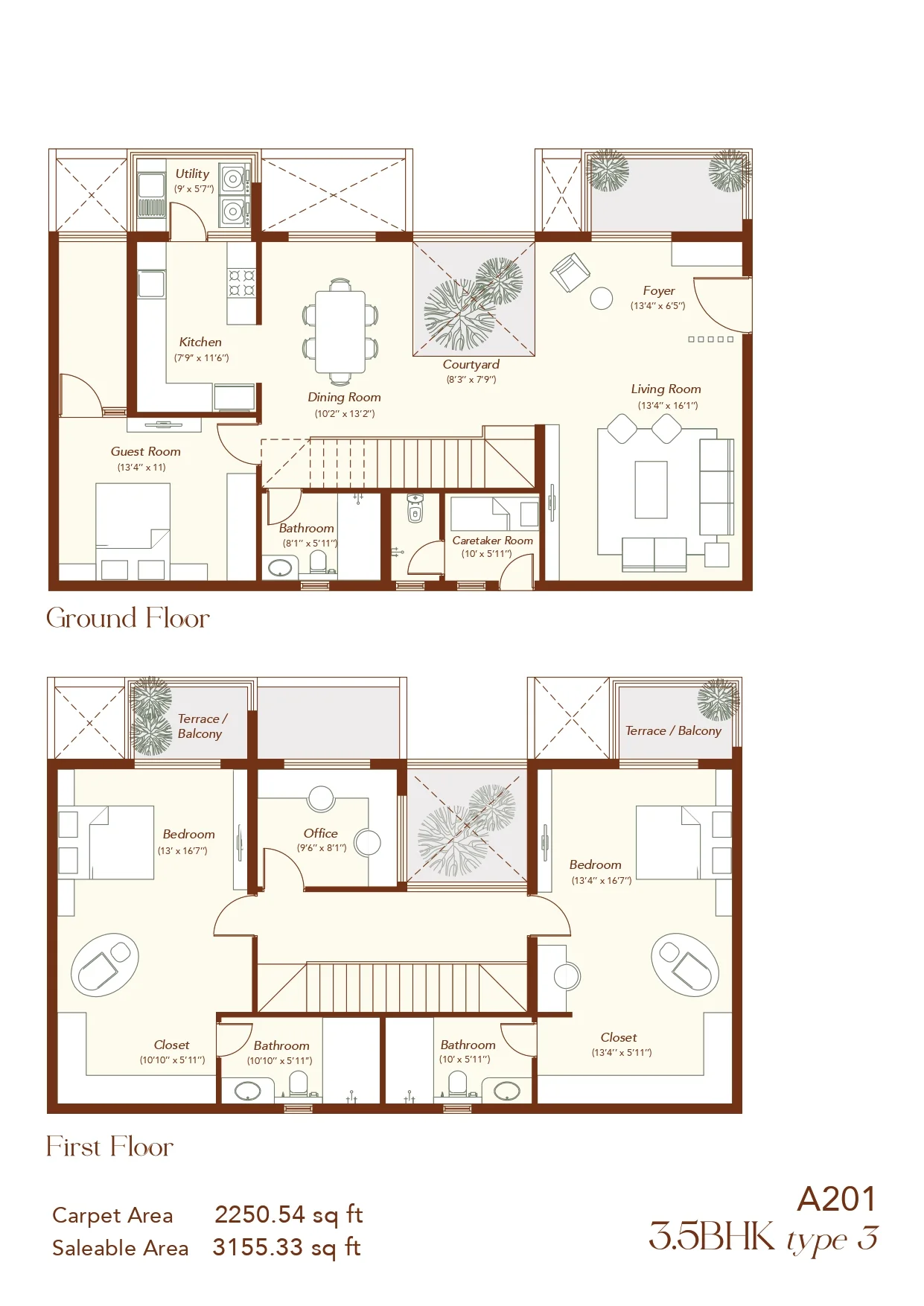 Echoes of Eden 3.5 BHK Duplex floor plan 9